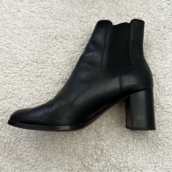 Madewell The Laura Ankle Boot Black Leather Pull On Block Heel Women’s 10 - Picture 5 of 12